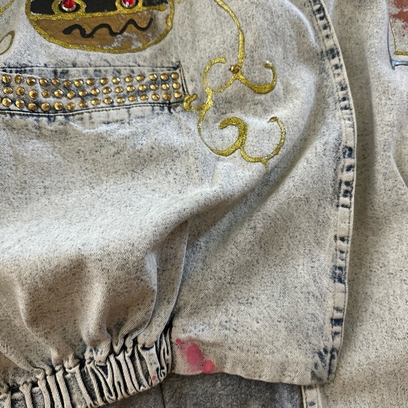 Vintage 80s Charle Casuals California Embellished Denim Jacket Acid 1980s Artsy - Picture 16 of 16